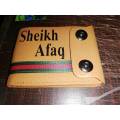 personalized leather Wallet with your Name and Logo For Men. 