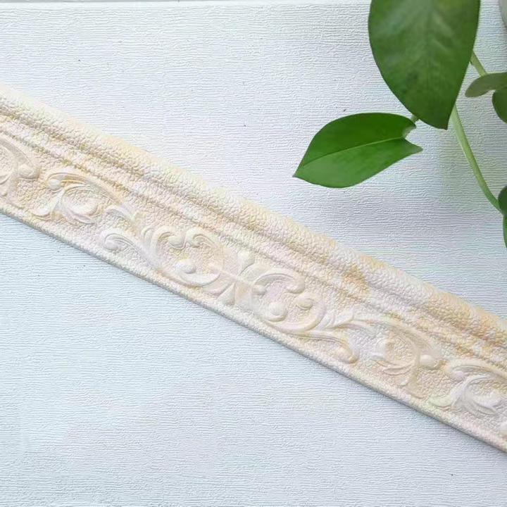 2.3m 3D Wallpaper Border Wall Sticker Wall Trim Line Waterproof PE Foam Self-Adhesive Modelling Trim Wall Skirting Flexible Molding Ceiling Border Line Interior Decoration