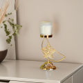 Vividaea Peaceful Living Room Decor Ramadan Moon Candle Holder Elegant Rustproof Decor for Ramadan Centerpiece Corrosion Resistant Candlestick Holder for Home Decoration Menorah Candle Holder. 