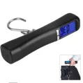 Handheld 40kg Travel hanging fishing scale with blue backlight. 