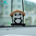 Panda Car Accessories Colorful Car Panda Pendant Stylish Swing Ornament for Car Interior Animal Mirror Hanging Accessory Long-lasting Vibrant Colors Southeast Asian Buyers' Favorite Color Matching. 