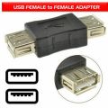 USB 2.0 A Socket Female To Female Adapter Joiner Coupler Black. 