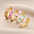 SSR031 Ladies 6mm Turkish Evil Eye Ring for Women Men Cute Gold Plated Rings Trendy Dainty Finger Jewelry Gifts. 