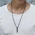BlACK 100% Pure Stainless Steel Vertical Bar Necklace/Locket/Chain for Men/Boys- Necklace Pendant LocketFor Boys and Man. 