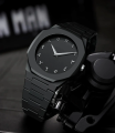Arabic Aura watch 2025 New Arabic Men’s Aura Watch Black Modern Creative Design Waterproof Stainless Steel Chain Quartz Movement for smart men. 