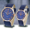 Fashionable Watches pack of 2 Precious Look Casual/Formal Round Black Premium Artificial Leather Watch For Couple, Couple Watches. 