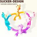 Telescopic Giraffe Suction Cup Toy, Fun Educational Stress Relief Toy for Kids, Pop Stretchable Giraffe's Leg Fidget Toy. 