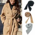 Men Women Vintage Classic Jacket Overcoat Waistband Faux Wool Coat Belt Woolen Sash. 