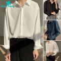 Green Home Fall Shirt Loose Lightweight Korean Style Men Shirt. 