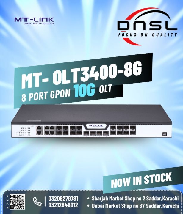 MT-Link MT- OLT3400-8G | 8 Port Gpon OLT | Best Price in pakistan