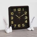 Hitco Walll Clock - Square Night Vision Clock - 13x13" Wooden Brown Watch Best Quality - Step Movement - Wall Clocks for Bedroom / Living Room / Decor - Clock Wall Stylish - Decorating Item. 