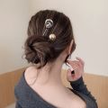 Korean Simple Gold Silver Color Metal Ball Circular Hair Sticks Hollow Long Hairpin For Women Wedding Hairstyle Design Tools. 