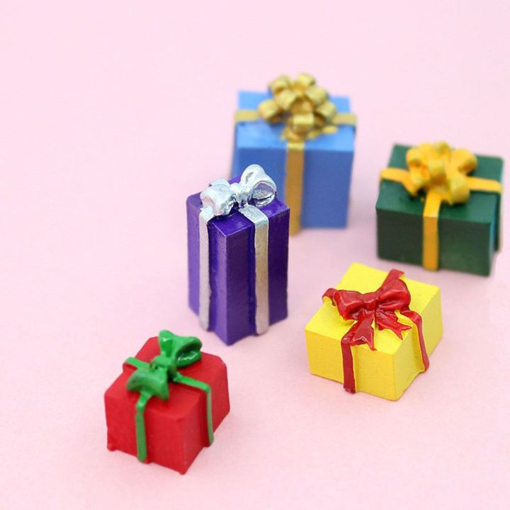 10PCS Small and Cute Dollhouse Decoration Accessories Resin Jewelry Miniature 1/12 Scale Christmas Gift Box