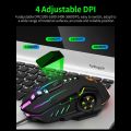 Buttons Mechanical Gaming Mouse RGB with 4-Levels DPI Control - 7 Light Wired USB Optical Mouse with Side Buttons - Mouse with Pad for PC, Laptop, Computer, Gaming, Pubg Mobile - Black. 