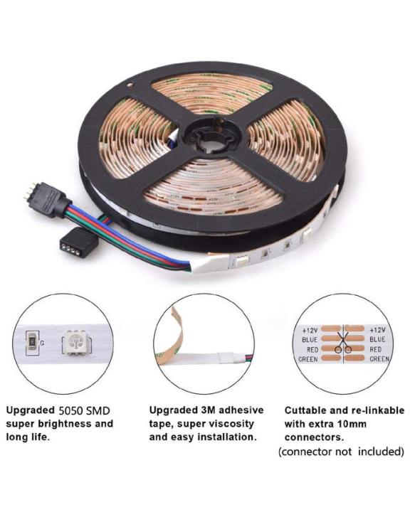Remote%20Control%20Color%20Changing%20Led%20Tape%20Strip%20Light%20Complete%20Kit%20Rgb%20-%20Image%203
