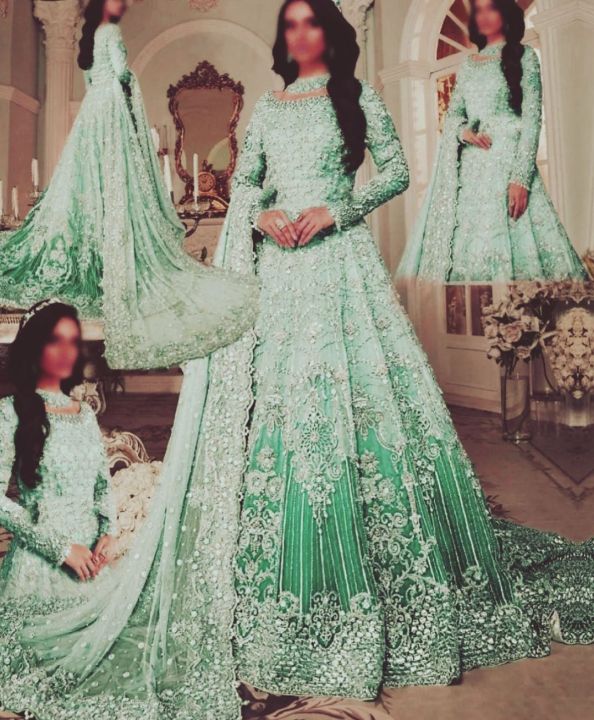 Bridal Green Tie and Die Net Fully Heavy Embroidered Maxi | Daraz.pk Bridal Green Tie and Die Net Fully Heavy Embroidered Maxi | Daraz.pk