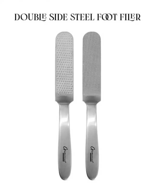 Double Side Foot FIler Foot Scraper Stainless Steel Double Side Foot Filer, Pedicure Foot Scrub Callus Remover Hard Skin Scraper Filer Double Sided.