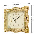 Hitco Square Antique Wall Clock - Unique Design Wall Clocks - Wall Clocks for Bedroom / Living Room / Decor - Square Clock Wall Stylish - Decorating Item - Golden Clock. 