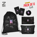 Best Deal BTS for Army Fans - BTS Bags for girls - BTS Pencil Pouches for Girls  - BTS Makeup Pouch for girls easy to carry girls accessories - BTS Army Keychain - BTS Album Poster Card - Stationary items for girls -  Digitally printed on Cloth By Zezo. 