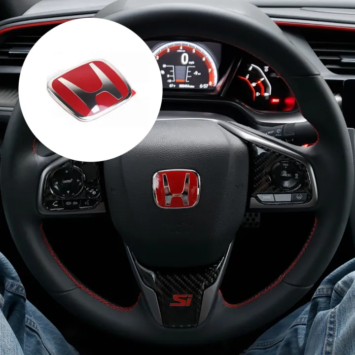 Honda%20Steering%20LOGO%20Red%20&%20Chrome%20-%20Honda%20-%20Steering%20LOGO%20-%20Image%202