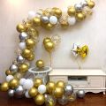 35pcs 10 inch Original Shiny 15pcs Silver 20pcs Golden Chrome Balloons Genuine Solid shiny Metallic Chrome balloon Silver Theme Balloon Party helium Balloons High Quality Latex Balloon  Birthday Party Decoration, Wedding. 