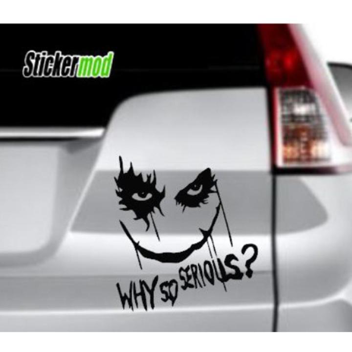 JOKER Why So Serious Style Car Sticker Decal Sticker Stylish Design Vinyl Waterproof BLACK COLOR