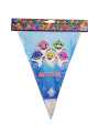 BABY SHARK THEME PARTY DECORATION FLAGS BANNER UNDERWATER THEME FLAGS BANNER ( PACK OF 10 FLAGS ). 