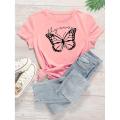 T Shirt stylish new Design print Butterfly tee shirt round neck half sleeves shirt for women n girls. 