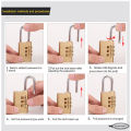 Combination Lock Small Padlock For Luggage, Backpack, Briefcase, Lock Travel Suitcase Zip Jewelry Brass Body with Blister Packing - Golden. 