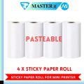 Mini Printer Paper Roll For Printing Self Adhesive Printing Paper - Thermal Paper & Sticky Paper - For Portable Bluetooth Mini Pocket Printer - For Printing Photos/ Pictures/ Office Receipt/ Labels/ Note/ QR Code/ Labels/ Memo. 