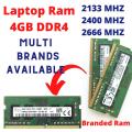 4gb Ram DDR4 for Laptop Multi Brands 2133 MHZ 2400 MHZ 2666 MHz Available. 