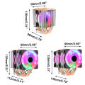 EVESKY CPU COOLING FAN 3 FANS 3/4 PIN 6 HEAT PIPES RGB SILENT COMPUTER CASE COOLER CPU HEATSINK FOR INTEL AMD CPU. 