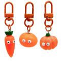 Creative Easter Keychain Novelty PVC pumpkin orange carrot shape Carrot Keyring  Cute Fruit Keychain for Fashion Accessory Easter Present Car Keys Women's Accessory Backpack Decor. 