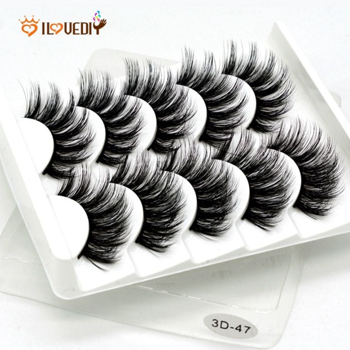 5 Pairs Thick Natural Eyelashes Fashion Makeup