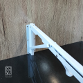 12" ,14," 18"  Inches White Folding Wall Mount Brackets - Space-Saving, Heavy-Duty Shelving Storage Rack Solution - Multipurpose. 