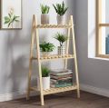 Wooden Plant Stand 2 ,3 Tier Foldable Flower Pot Display Shelf Rack Solid Wood Floor Two-layer Storage Balcony Folding Flower Stand. 