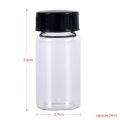 1pcs 20ml small lab glass vials bottles clear containers with black screw cap. 