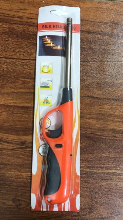 Flame Lighter for Gas Stove Kitchen Lighter BBQ Lighter Electronic Gas Refillable Stove Candle Camping Picnic Lighter