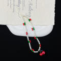 Cute Accessory  Chain Decorative Cherry Design Anti-Lost Beaded Lanyard  Beads Korean Keychain for For iPhone For Samsung Camera Users Jewelry Addition Keyholder. 