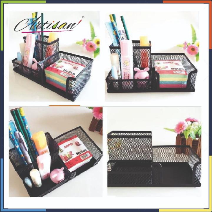 Artisan - # Metal Pen Stand Mesh Style Stationary Holder Desk Organizer