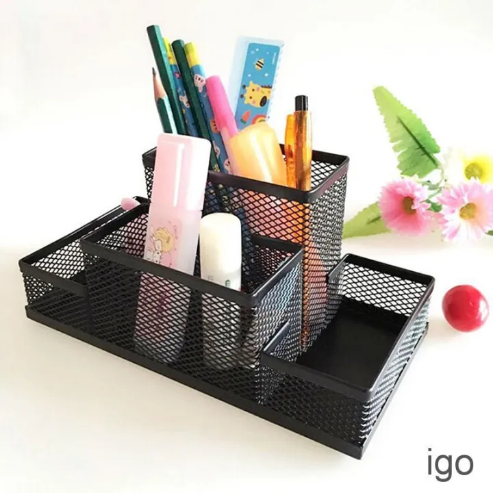 Multifuction-Stationery-Desk-Organizer-Pen-Holder-Metal-Mesh-Desktop-Office-Pen-Pencil-Holder-Study-Storage-Case%20-%20Image%202