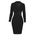 Women Casual Bodycon Dress Long Sleeve Solid Color Business Formal Dress for Cocktail Party. 