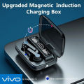【COD+Ready Stock + FREE Shipping 】 VIVO TWS M19 bluetooth earphone 5.3 Waterproof Wireless Headphone 9D Stereo Sports Earbuds LED Microphoe. 