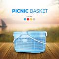 Carry basket/Picnic Basket Plastic Hamper as Shopping Bag with Lid and Handle Camping Picnic Shopping Food Fruit Picnic Basket Large Size beautiful baby basket 100% Pure Material Beautiful Oval Shape Full see through Basket BPA Free go green. 