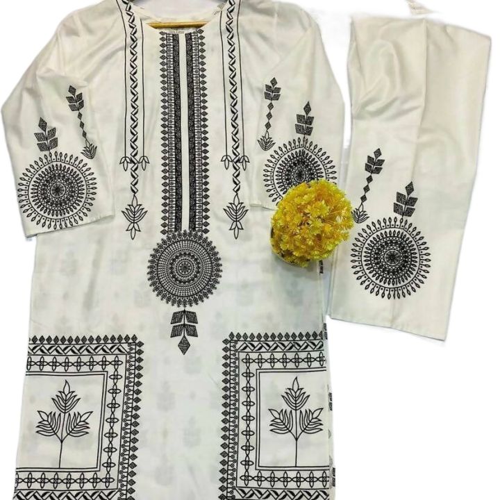 Trend%203D%20block%20Printed%20High%20Quality%202pcs%20arabian%20Lawn%20suit%20for%20ladies/girls%20-%20Image%203