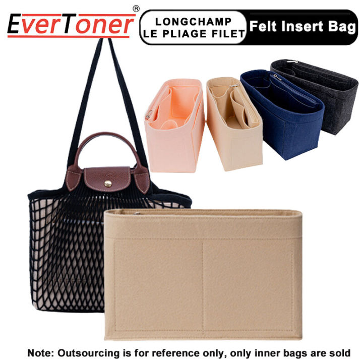 EverToner For Longchamp LE PLIAGE FILET Top Handle Bag Felt Insert Bag Makeup Cosmetic Bags Travel Inner Purse Handbag Storage Organizer