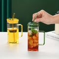 Techmanistan Random Color 400ml Square Glass Mug With Handle, Straw & Lid, Drinking Glass, Adorable Glass Cups with Lids and Straw, Glass Tumbler Coffee Cup Coffee Mug. 