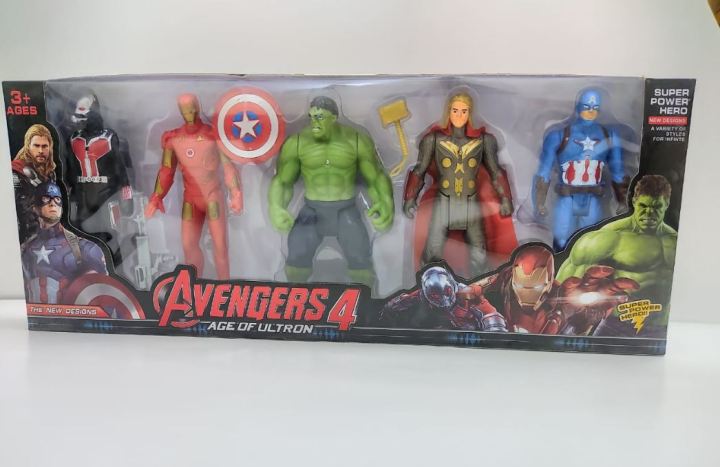 Marvel Avengers Action Figures Set – 5-Piece Superhero Collection Featuring Spider-Man, Hulk, Iron Man, and Captain America – Perfect Birthday Gift for Boys!