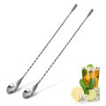 Stainless Steel Bartender Mixing Spoon Cocktail Stirrers, Spiral Pattern Bar Spoon Stirring Spoon With Long Handle. 