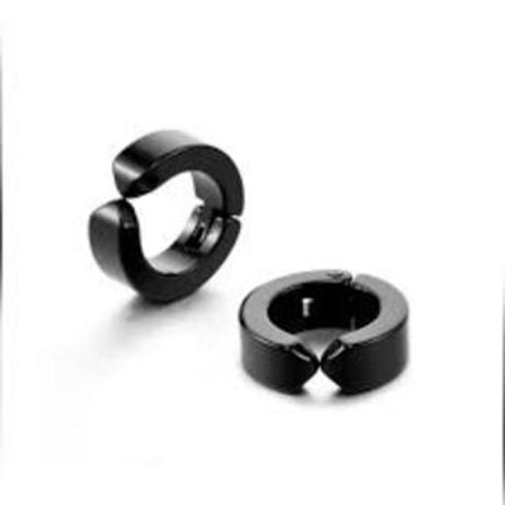 1 Pair Men Stainless Steel Non-Piercing Clip On Ear Stud Earrings for Men